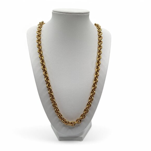 Vintage GIVENCHY Gold Tone Long Necklace 32" Gorgeous 90s Jewelry Hook Chain - Picture 1 of 8